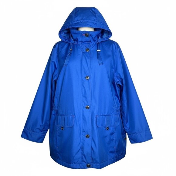 FLAW Lands End Womens Light Mariner Jacket Coat Plus Size 3X Hood Zip - Picture 1 of 16